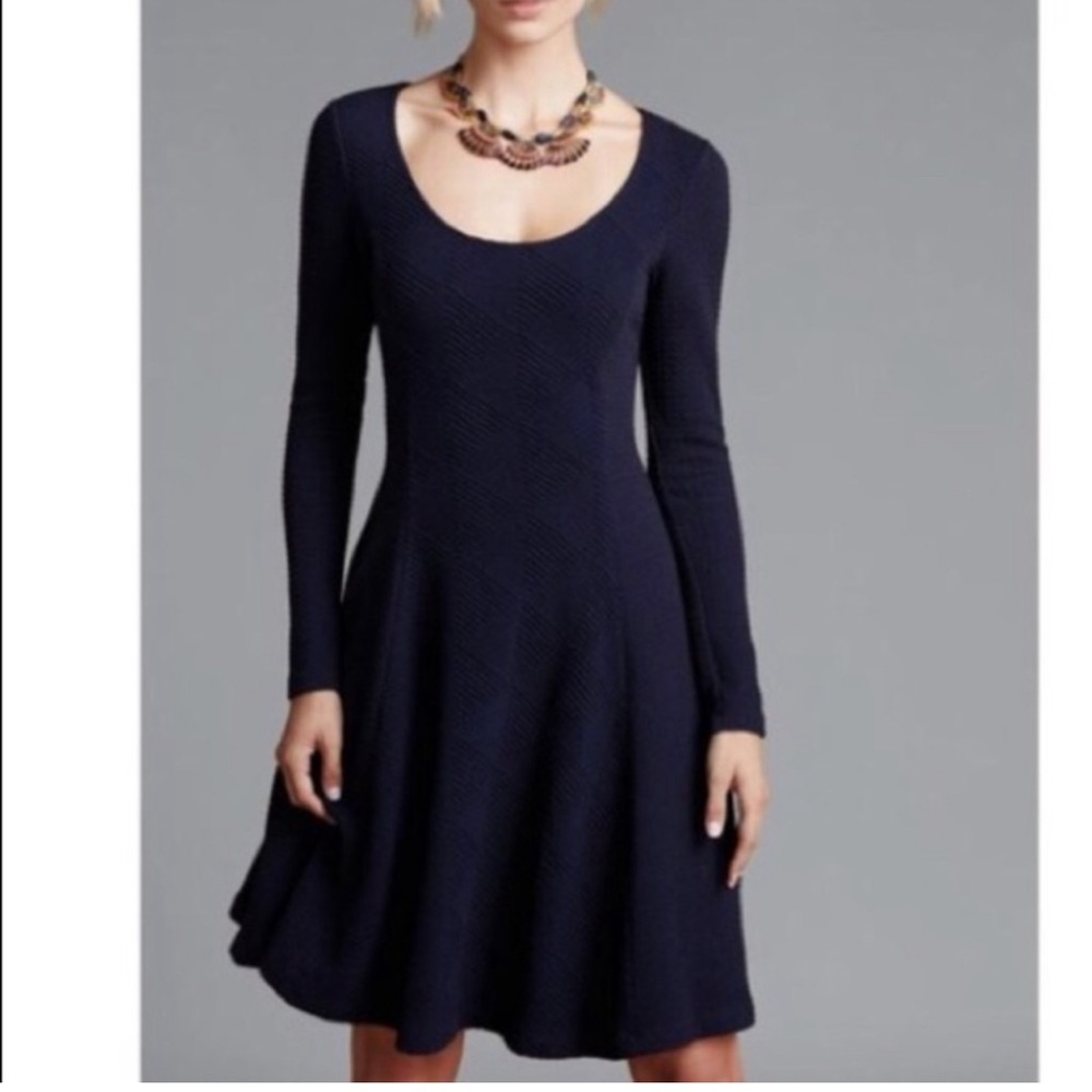 Anthropologie Maeve Sasha Knit Round Neck A-line Long Sleeve Dress Size XS